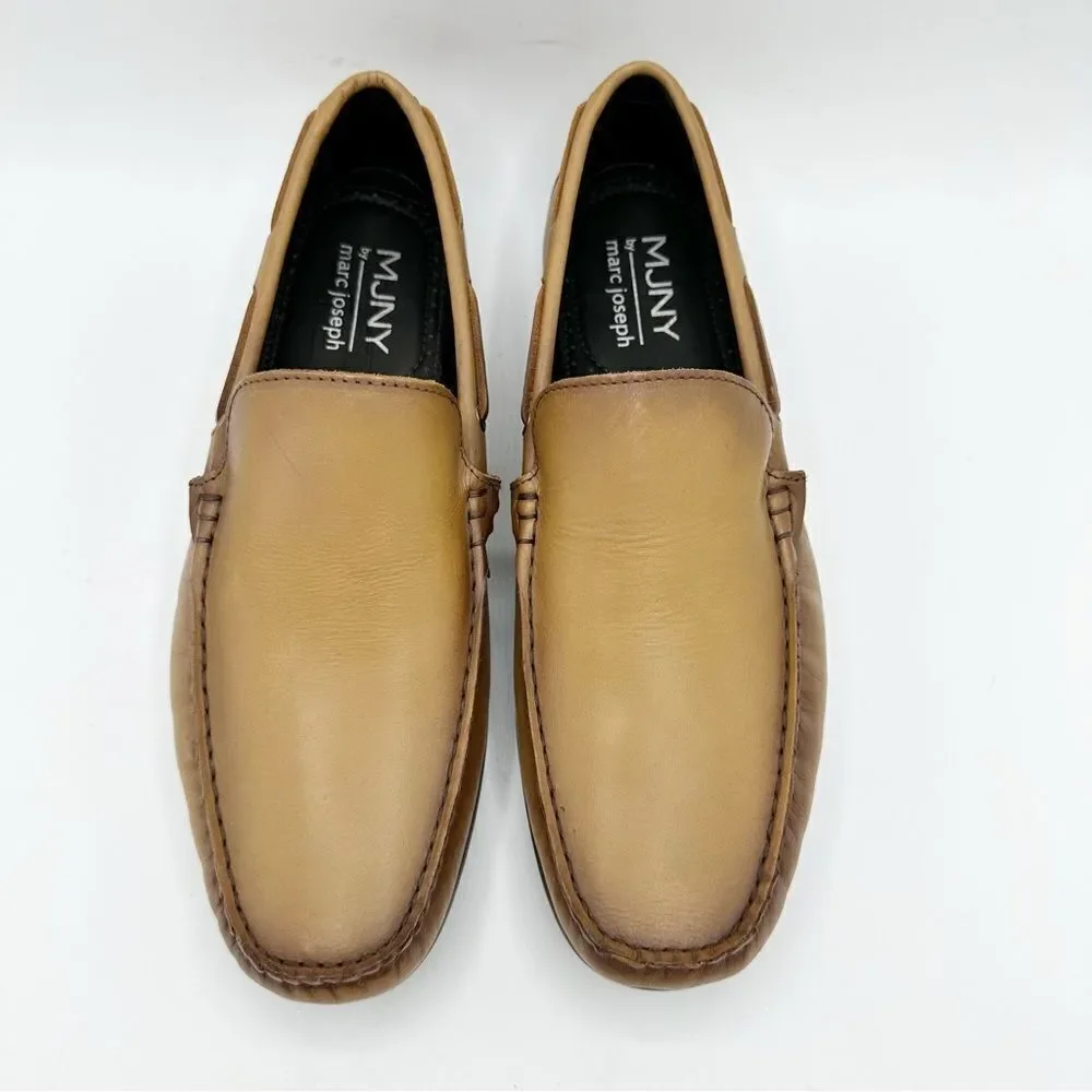 MJNY Marc Joseph Tan Plain Slip-On Driving‎ Moccasin Sz 10